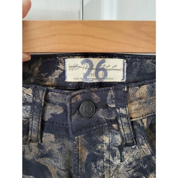 Free People Inferno Flare Bronze Combo Abstract Floral Pants 26 NWOT - Picture 7 of 11